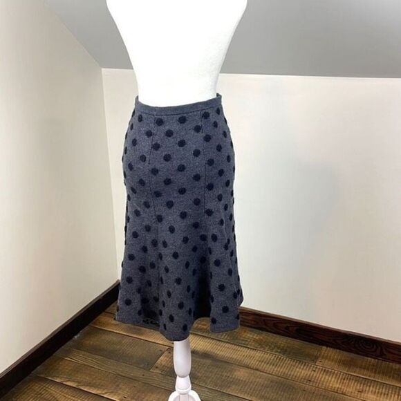 Thakoon Polka Dot Grey and Black Wool Blend Knit Skirt Size Small - Picture 2 of 8